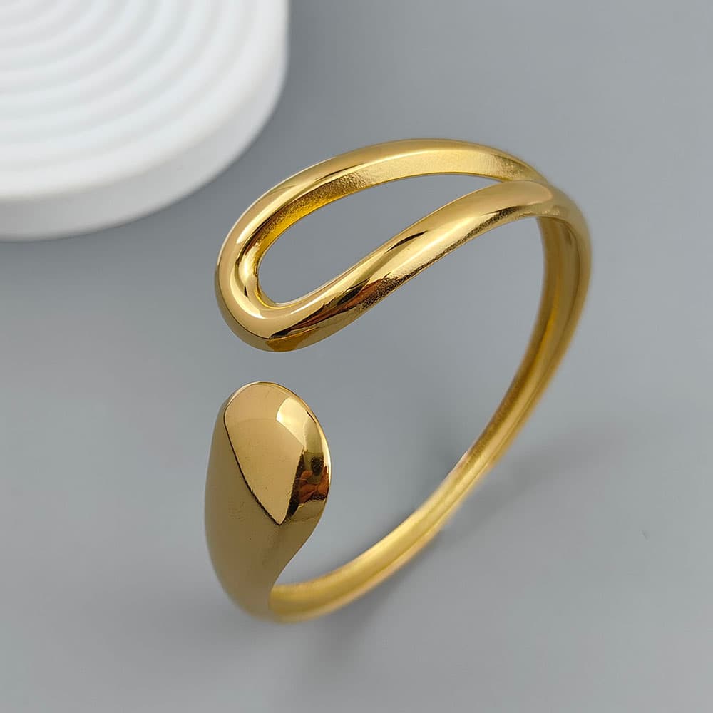 New Water Drop Hollow Stainless Steel Gold Plated 18K Bracelet, High Quality Waterproof Silver Jewelry, Gift For Couples