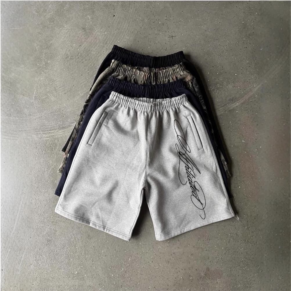 Retro Hip-Hop Embroidered Shorts For Men – Loose Fit Casual Cargo Pants – Streetwear Summer Shorts In Black/White/Grey/Blue/Camo