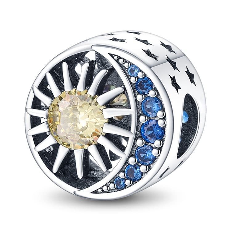 Women's Jewelry Popular Inlaid Zircon Star And Moon Series Moon Sun Round Beaded Pendant Fashion Jewelry