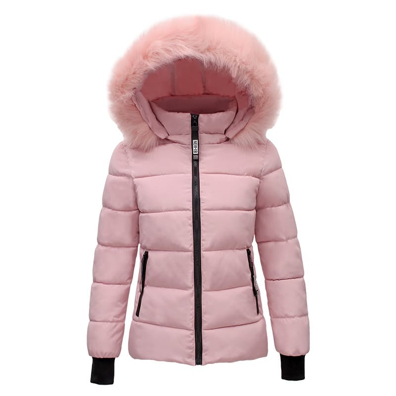 Women's Clothing winter cotton coat student short down cotton coat large fur collar college style thickened cotton coat