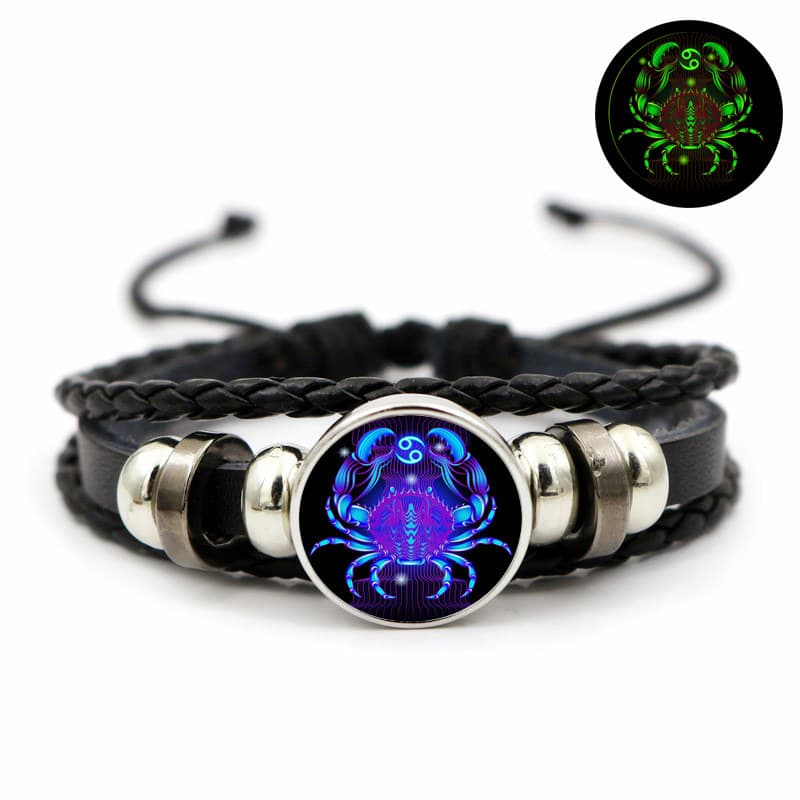 Bracelet en cuir lumineux pour homme et femme, douze constellations, style coréen, simple et lumineux