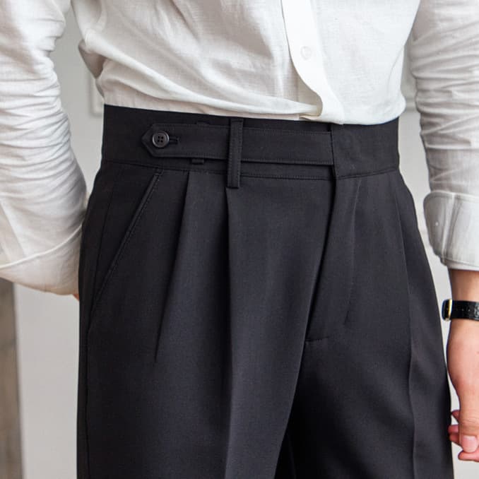 Men's Clothing men's commuting anti wrinkle casual nine point pants summer new all match retro designer niche trousers