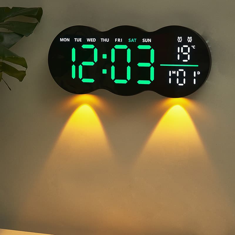 New Model Living Room Wall Digital LED Electronic Light Multifunctional Alarm Clock Temperature With Remote Control 2808