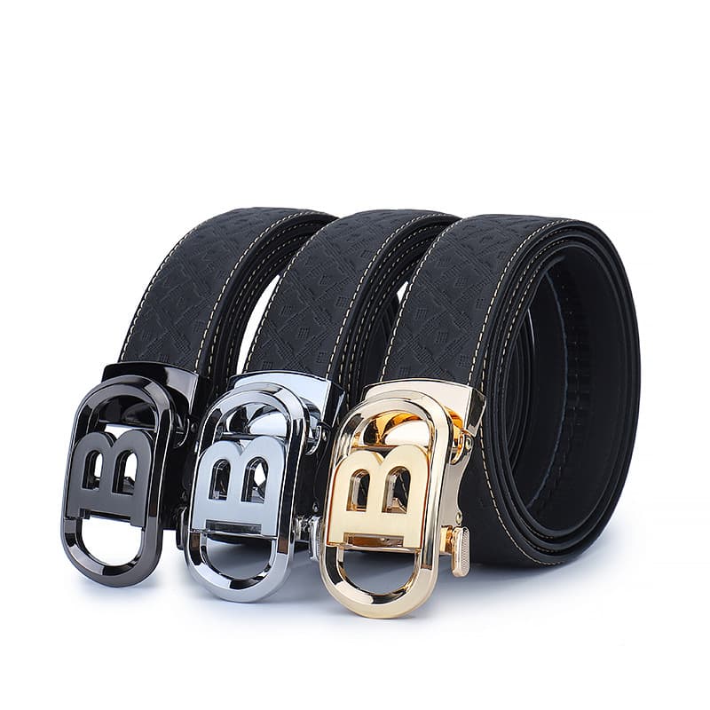 New Hot Selling Genuine Leather Automatic Buckle Belt, Business Men's Automatic Buckle Belt, Versatile Men's Leather Automatic Buckle Belt