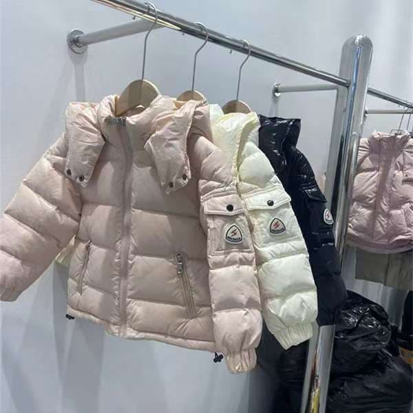​Boys Girls Waterproof Winter Puffer Jacket With Detachable Hood - Lightweight Warm Kids Down Coat For Cold Weather (Pink/Black/Beige)​
