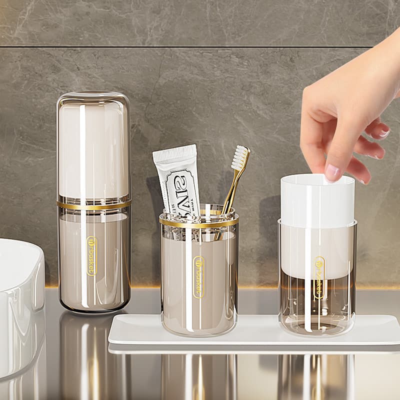 Portable Travel Toothbrush Holder With Sealing Lid, Compact Toothpaste & Brush Storage Case For Camping, Gym, Business Trips