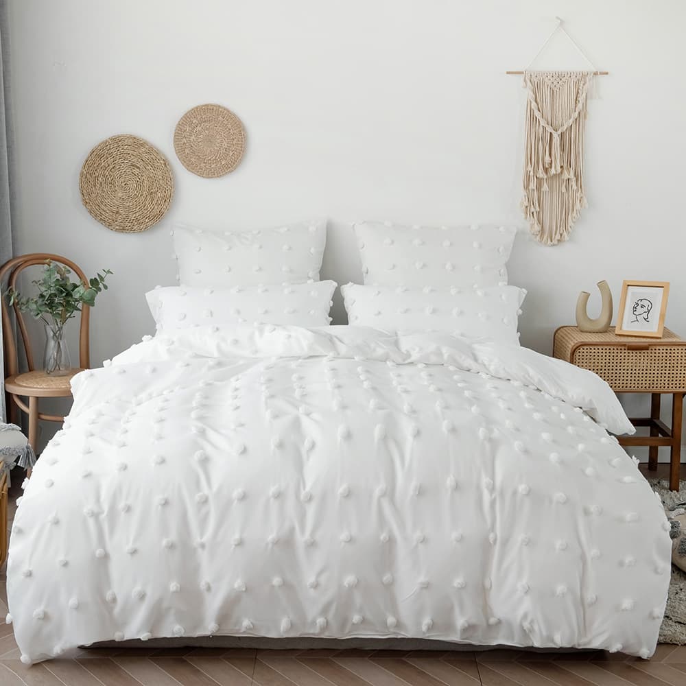 Home Garden Solid Color Cut Flower Dots Wool Ball Three Piece Set