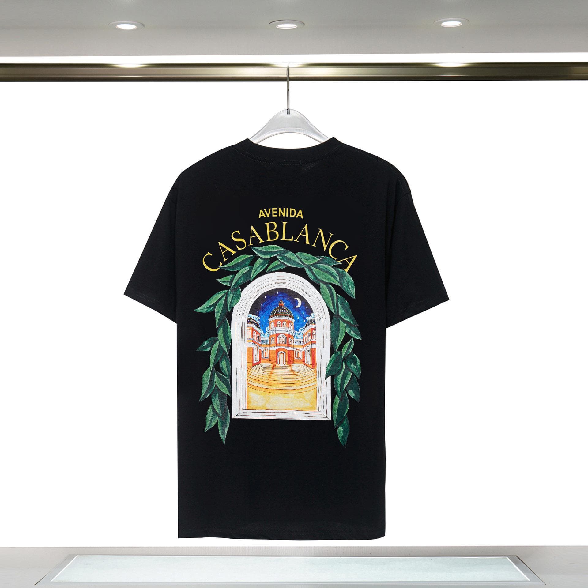 Vêtements pour hommes 24 nouveaux styles Illusion Gate Letter Printing T-shirt à manches courtes à col rond personnalisé