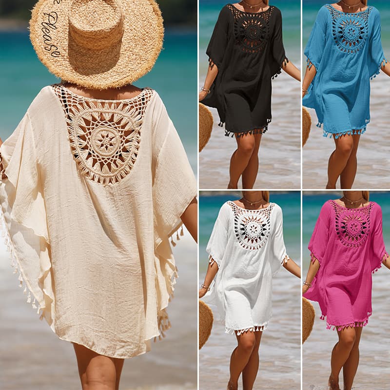 Women's beach skirt short tassels sunscreen sexy beach concealer