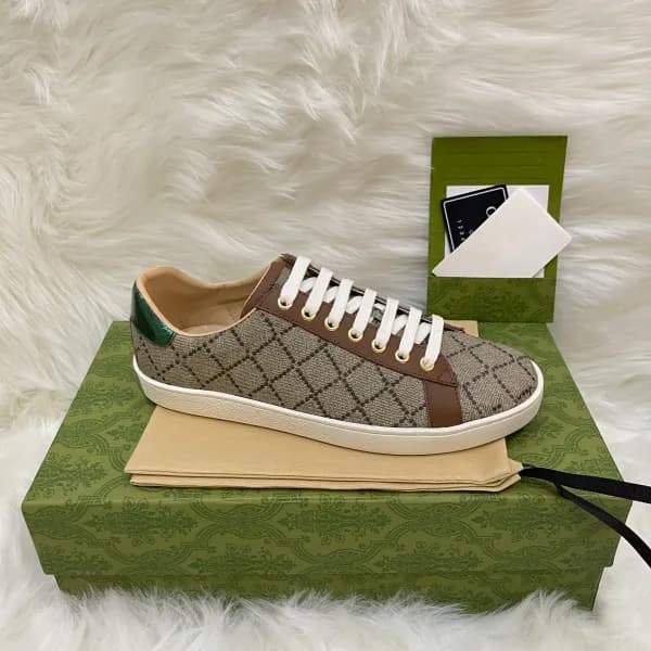 Baskets en cuir de qualité supérieure pour hommes et femmes, chaussures de course à rayures brodées Ace Bee