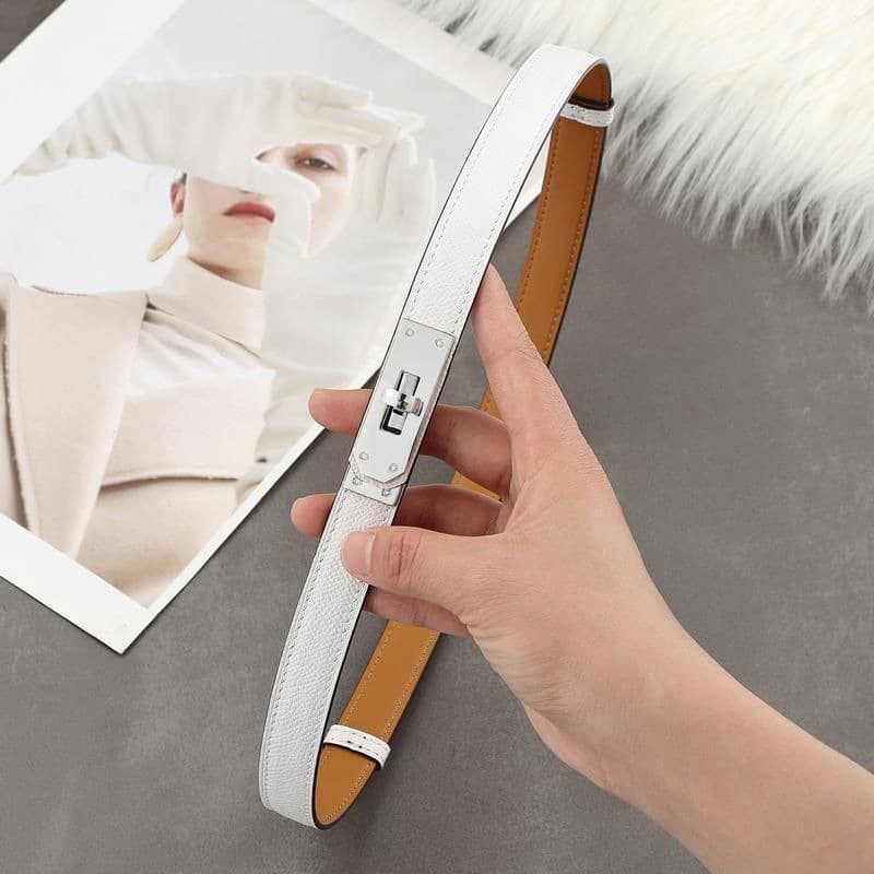 Ceinture H Brand pour femme en cuir véritable, polyvalente, idéale pour manteau, robe, taille affinée, style Kelly tendance