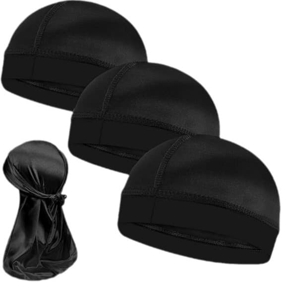 Unisex Smooth Silk Men's Wavy Cap Silky Smooth Durag Elastic Soft Breathable Silk Has Good Compressibility