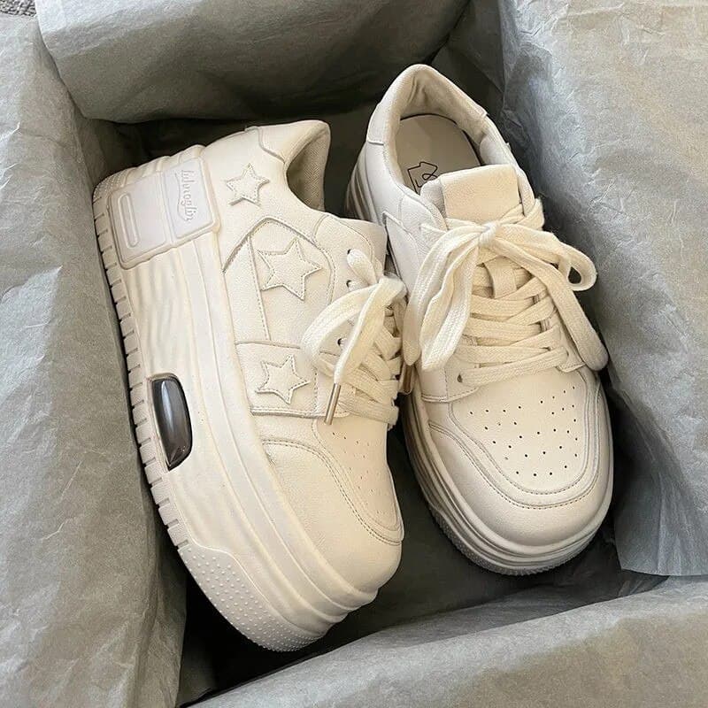 European Thick Sole Shoes 2024 Early Spring New Colored Versatile Fashion Star Song Casual Shoes