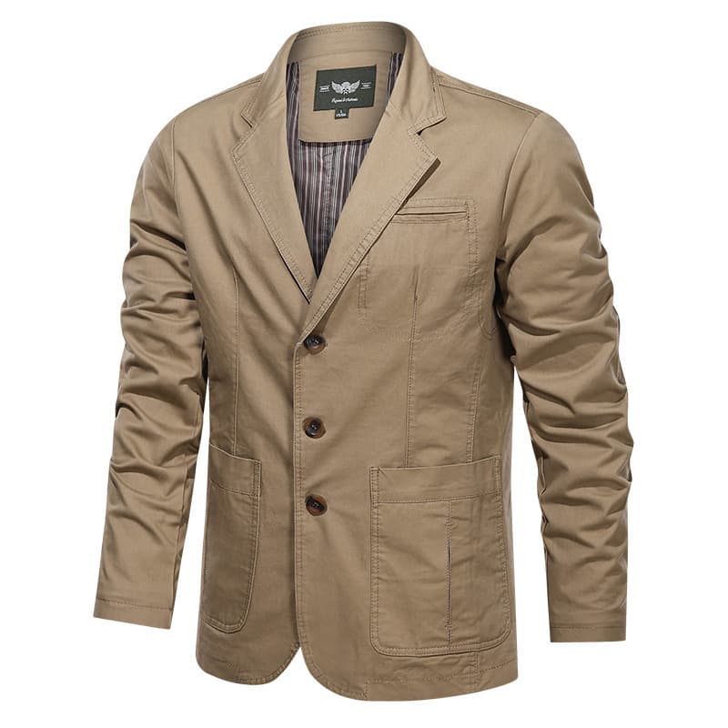 Men's Clothing Spring New Retro Solid Color Suit Men Business Middle aged Loose Suit All match Casual Jacket