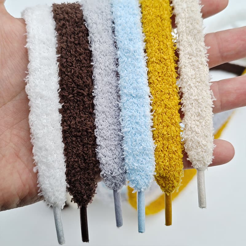Fuzzy Shoelaces 1.3cm Wide - Soft Plush Laces For Sneakers, Casual Shoes, Hoodies & Caps (120cm/140cm, 13 Colors)​