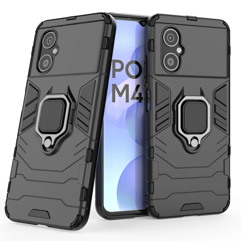 For Xiaomi Poco F3 F4 X3 X4 M3 M4 C31 Pro GT NFC Hybrid Hard PC + Soft TPU Armor Anti-Drop Case Rotating Ring Stand Hold