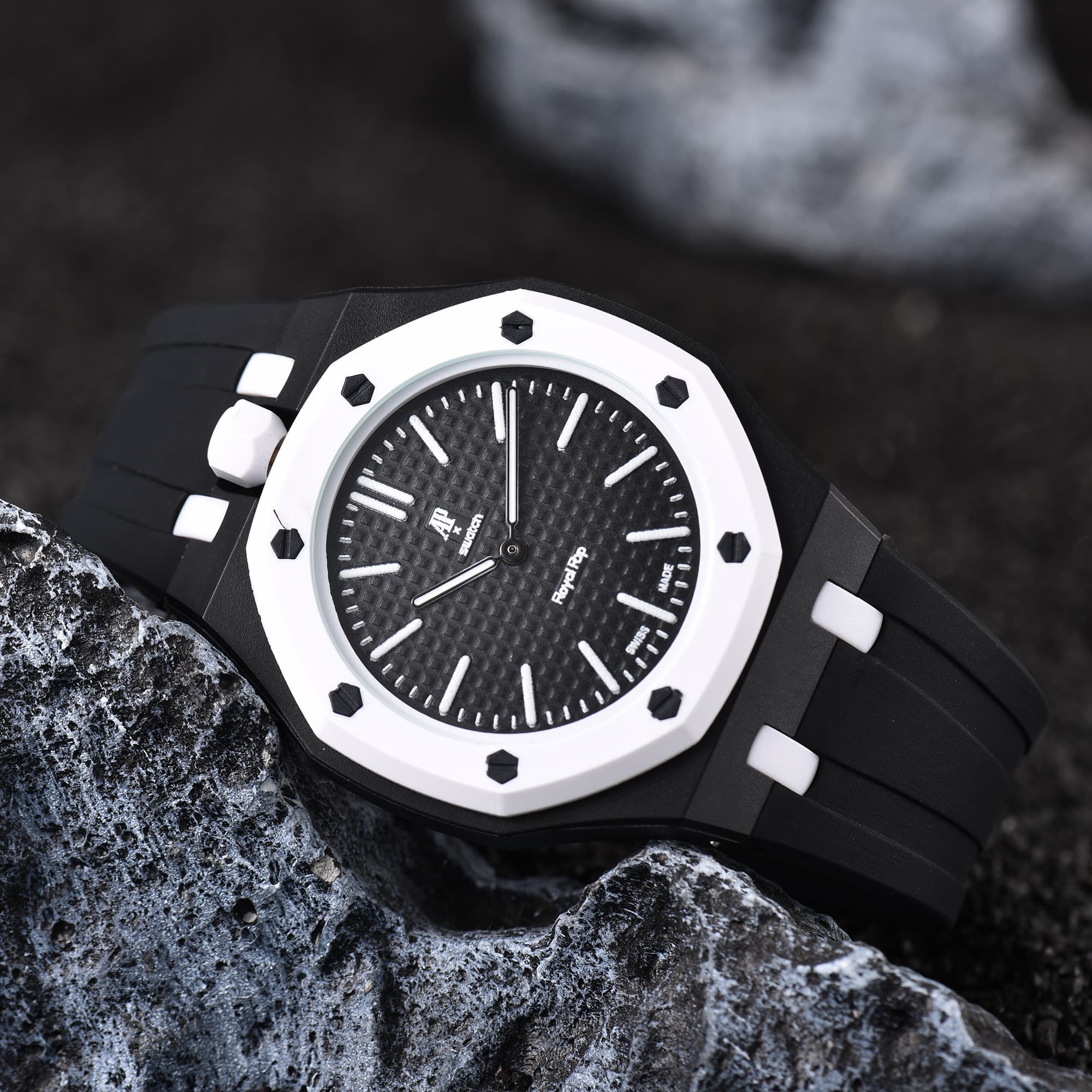 Montre homme AP Swatch en édition limitée, à mouvement quartz : un incontournable de la mode.