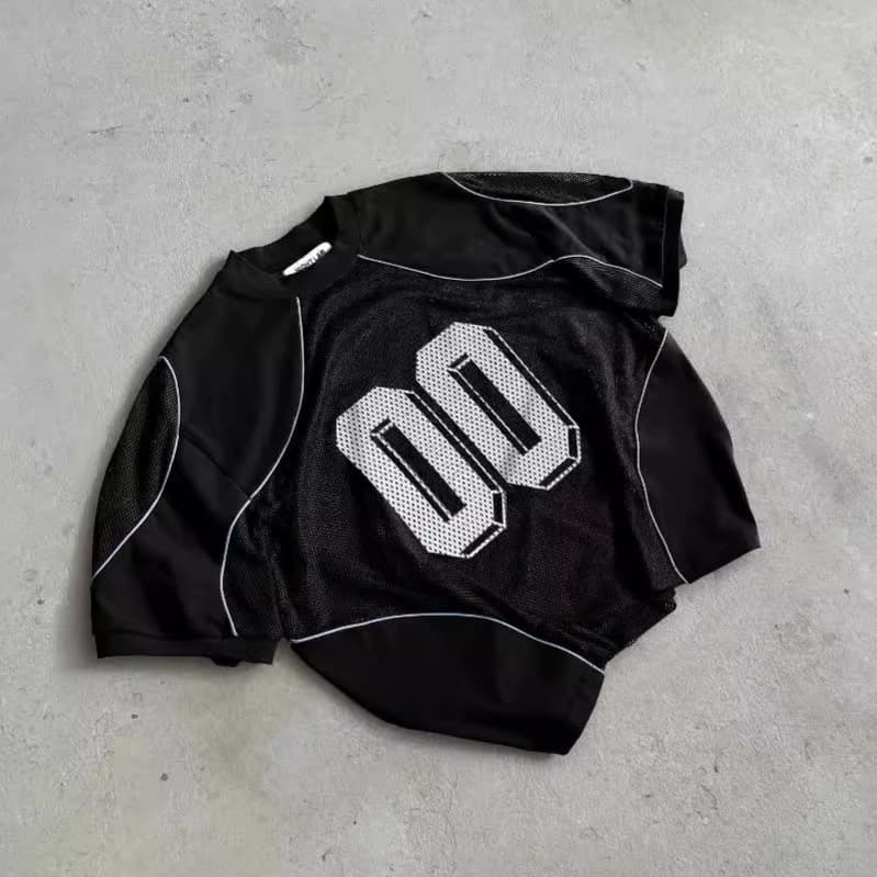 Fashion Mesh Loose Training Tops Summer Men And Women Digital 3D Three Dimensional Pattern Breathable Sports Shirts
