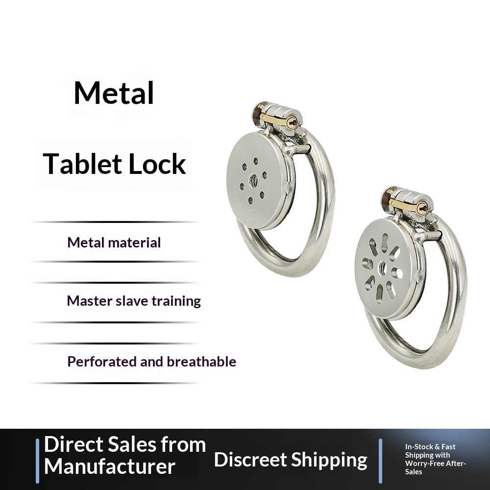 LuvBox Distressed Beast Foreign Trade Men's Metal Stainless Steel Flat CB6000S Chastity Lock CB