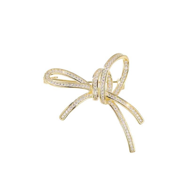 Full diamond bow brooch Fashion shirt suit jacket accessories brooch gift pin