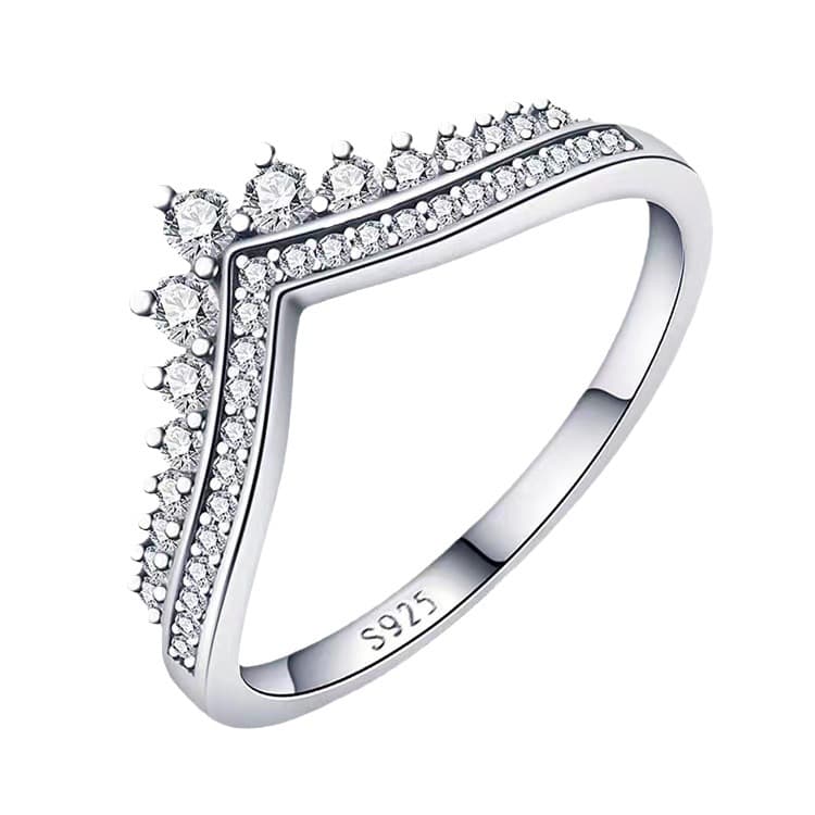 Recommends Pan's Same Style 925 Silver Diamond Platinum Rose Gold Shiny Princess Wish Ring Ring Female