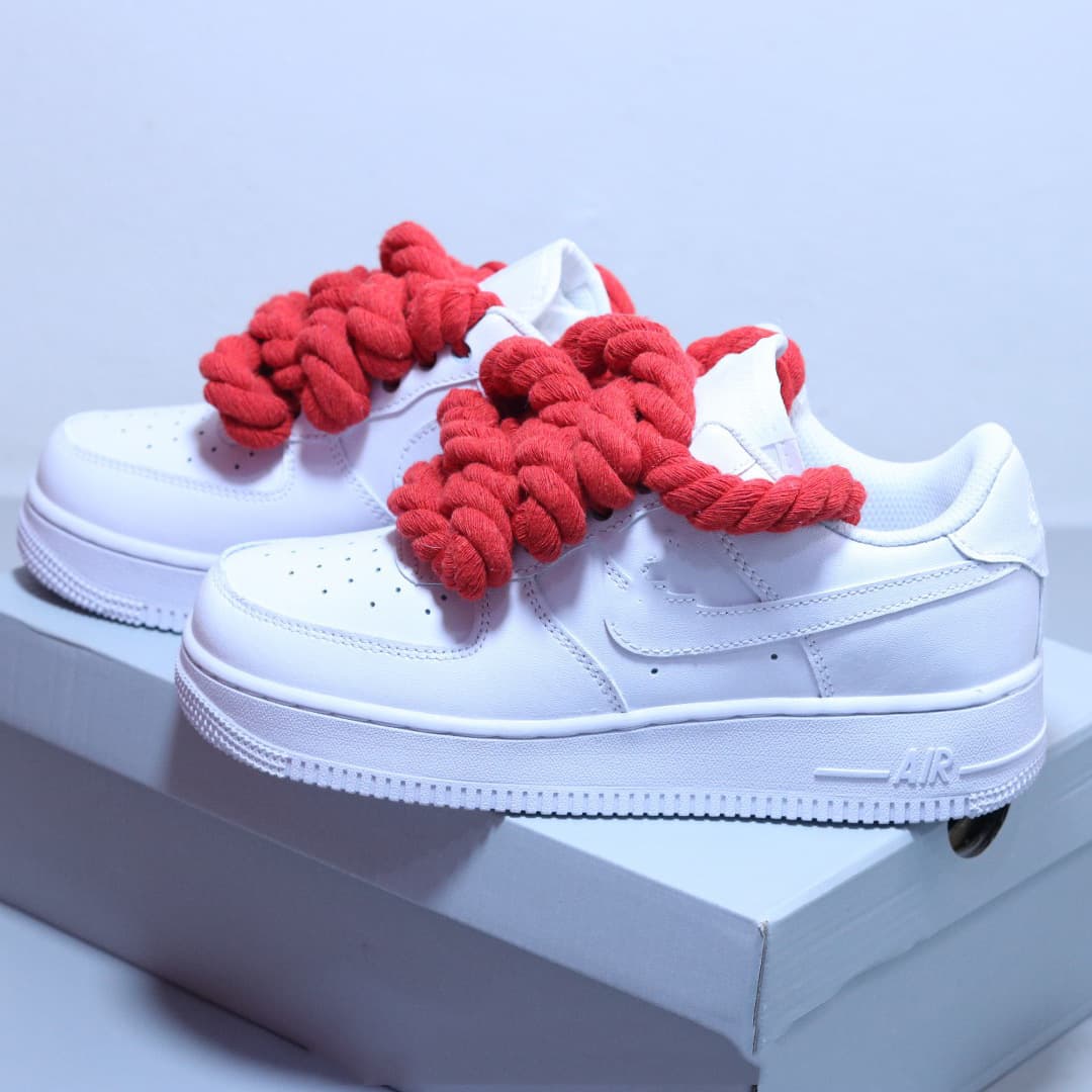 Baskets en corde transfrontalières à lacets épais pour femmes, style Air Force One édition limitée, décontractées pour hommes