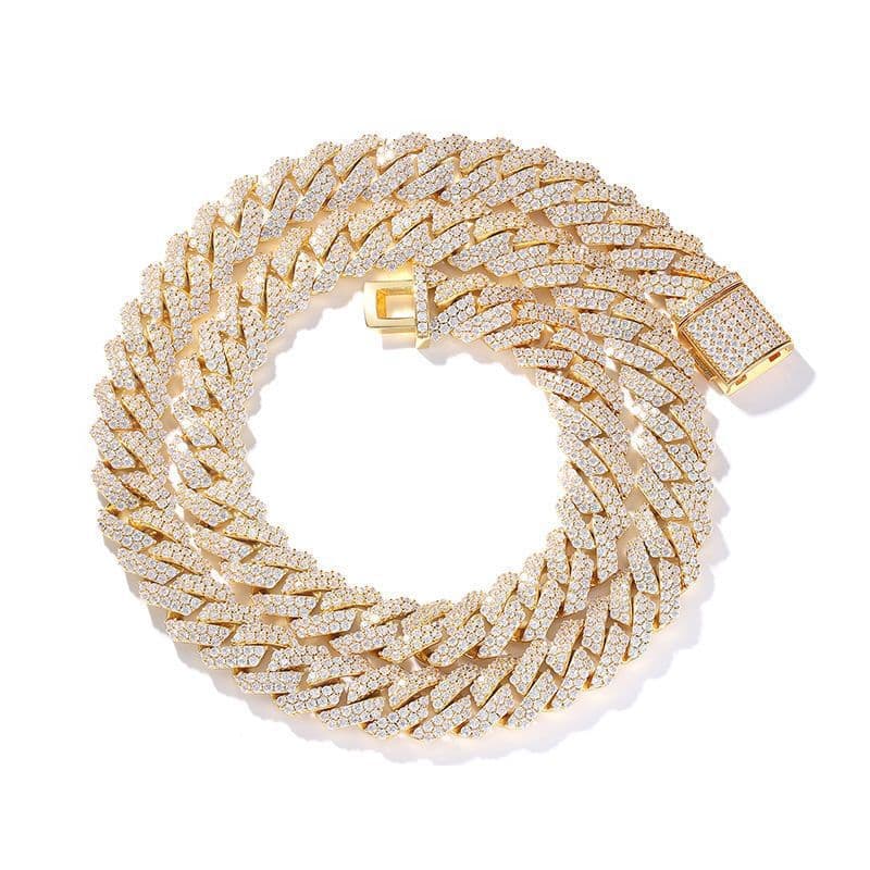 Men's Jewelry High Quality Stainless Steel 14MM Wide Diamond Shaped Cuban Chain Chain