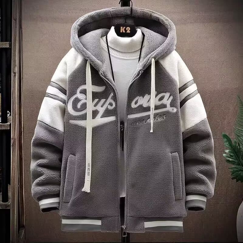 Men's Clothing Winter New Thick Lambskin Youth Jacket Student Trend Warm Cotton Clothes