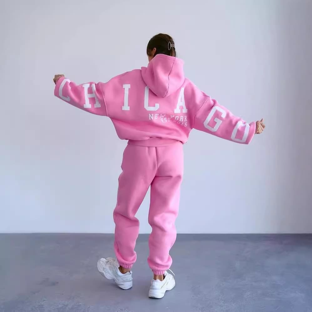 Women's Clothing Fashion Hooded Printed Sweater Suit
