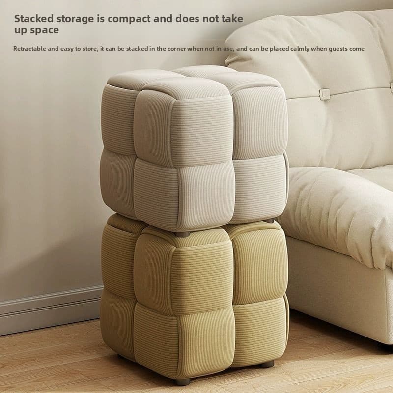 Solid Wood Home Low Creative Fashion Small Bench Shoe Changing Sitting Pouf Living Room Sofa Foot Stool