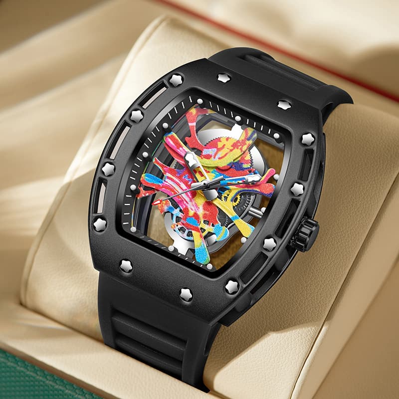 watch men's sports fashion watch luminous waterproof wine barrel quartz watch men's watch
