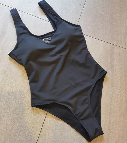 Femmes maillot de bain une pièce avec coussinets ensemble Bikini Push Up bandoulière lettres maillots de bain maillot de bain noir
