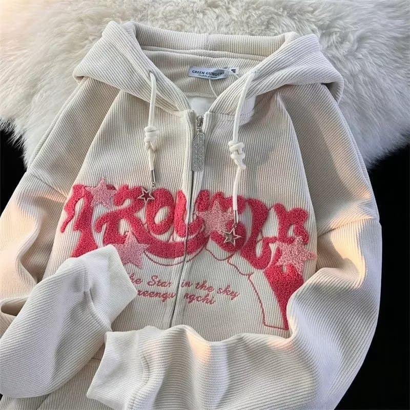 Retro Zip-Up Hoodie For Men & Women - Oversized Streetwear Pullover With Kangaroo Pocket, Lightweight Unisex Jacket (S-3XL)