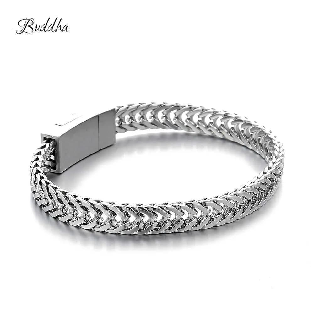 Pulseira Mascua Buddha Sier Color Tone K Chain Bracelets Bangle For MENS Jewelry Gift Good Quality 210609