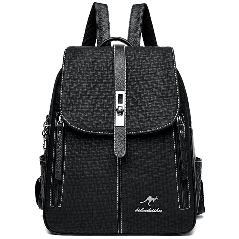 Black Large Capacity SchoolBag For Teenager Girl's Multifunction Casual Women's Designer Bas Fashion PU Leather