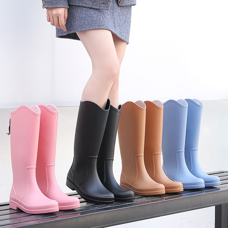 New slim tall outdoor women's rain boots Fashion kitchen non-slip waterproof rain shoes
