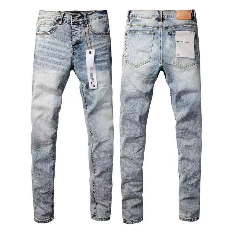 Jeans droits brodés et écussons pour hommes - Denim