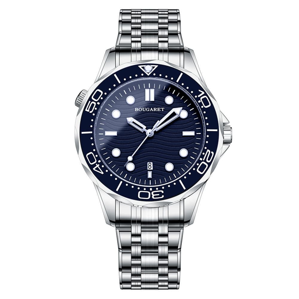 Classic Men's Mechanical Watch, 50M Waterproof Sports Watch For Men Automatic Mechanical Wristwatch Luminous Calendar Shockproof Male Wristwatch