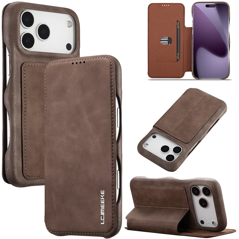 PU Leather Flip Wallet Card Slots Magnetic Phone Case For Iphone 17 Air 16 Pro Max 14 15 Plus13 12 Mini 11 XS X XR Stand