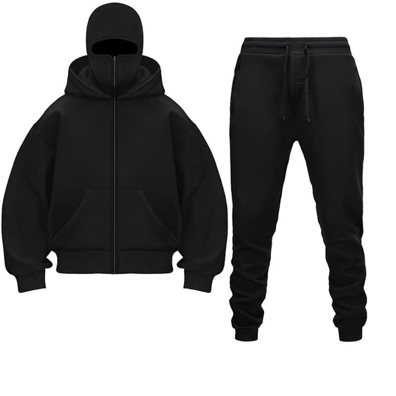 Nisex Double Hoodie Jogger Set – Streetwear Matching Outfits (S-XXL,5 Color Combos)​