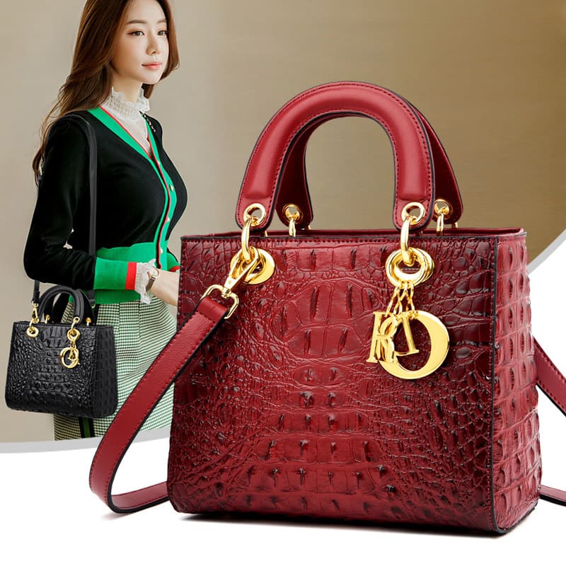 Cow Leather Bag, New Chinese Style Temperament, Single Shoulder Crossbody Handbag, Women's Handbag