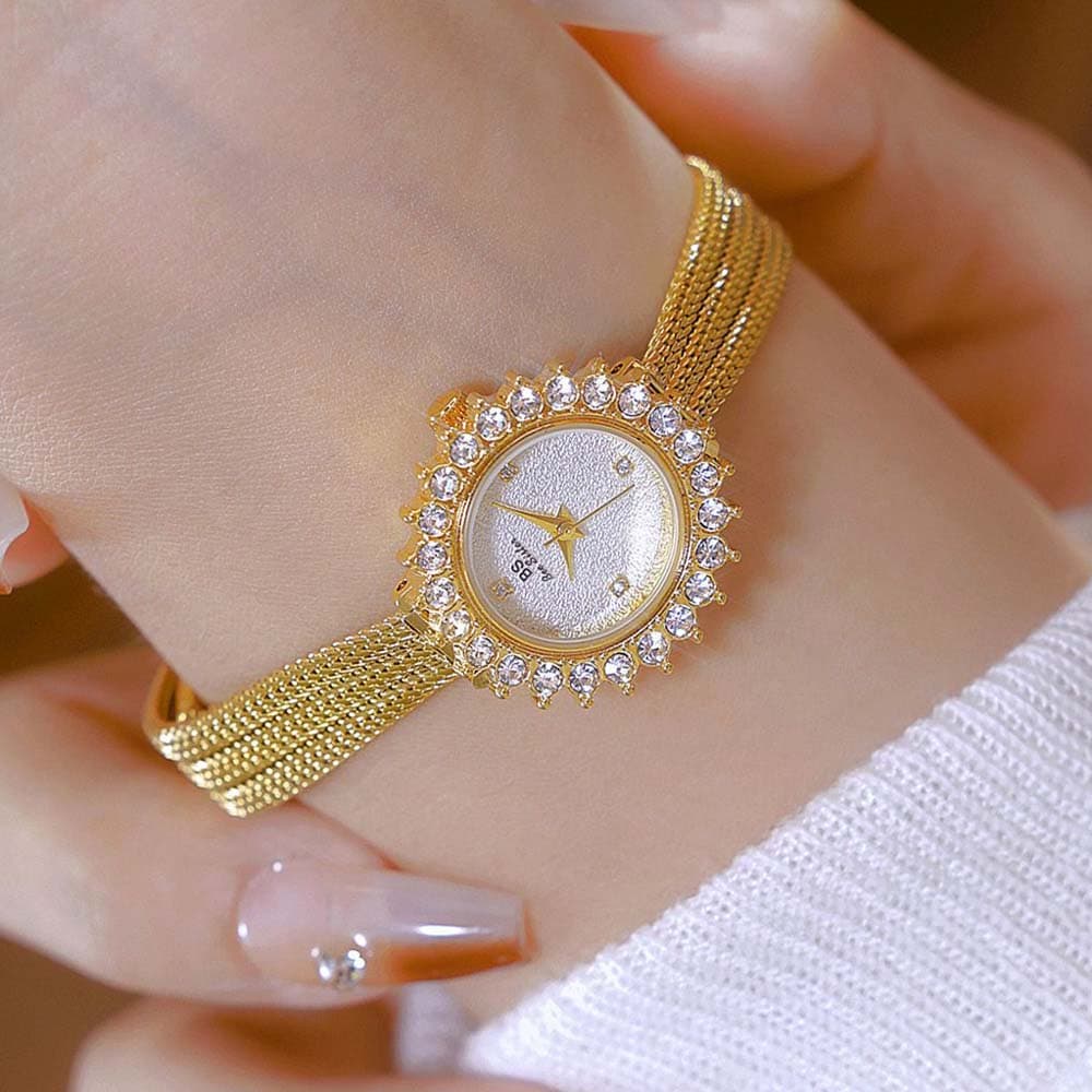 Women's Watches Luxury Elegant Ladies Wrist Watch Gold Silver Diamond Quartz Wristwatch Vintage Female Small Clock