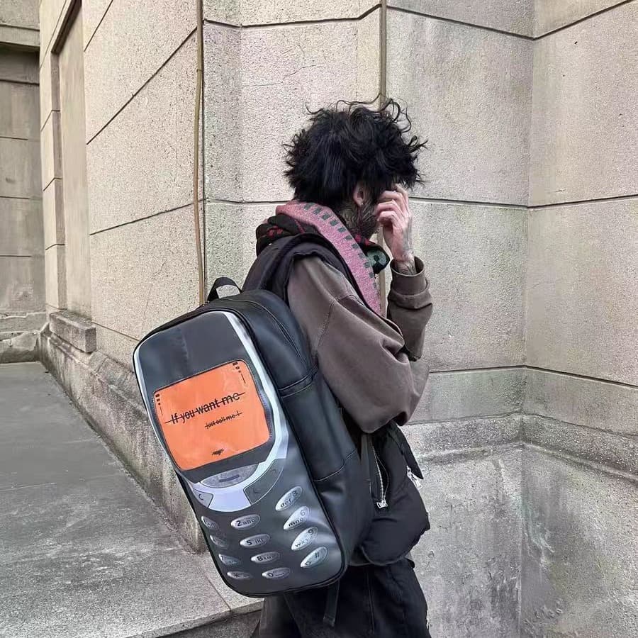 Online dating expert niche backpack "Call me if you miss me" PU leather book backpack