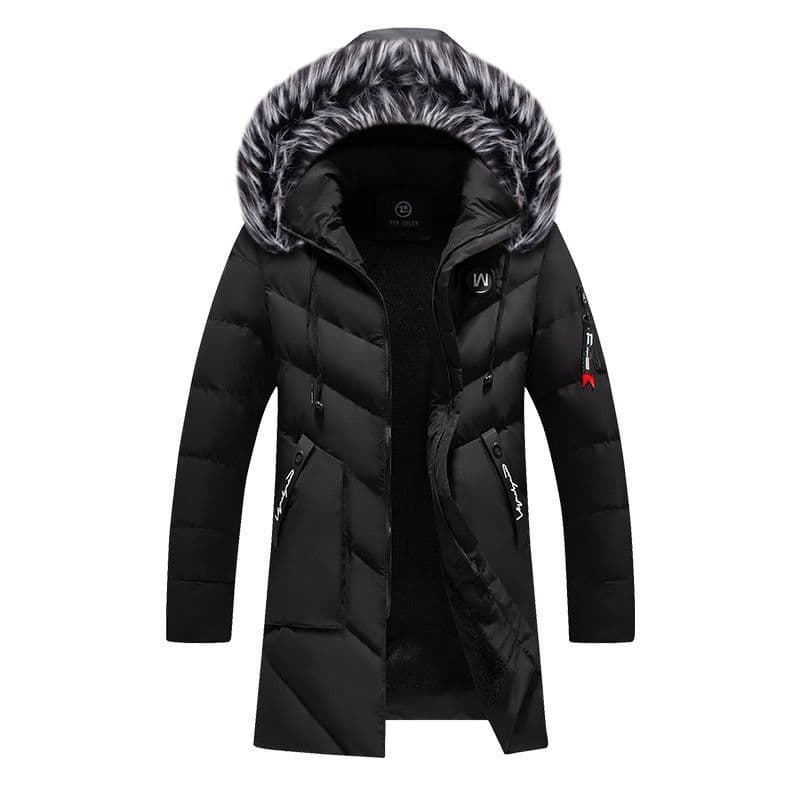 Men's Clothing Winter Hooded New Men's Mid Length Cotton Coat