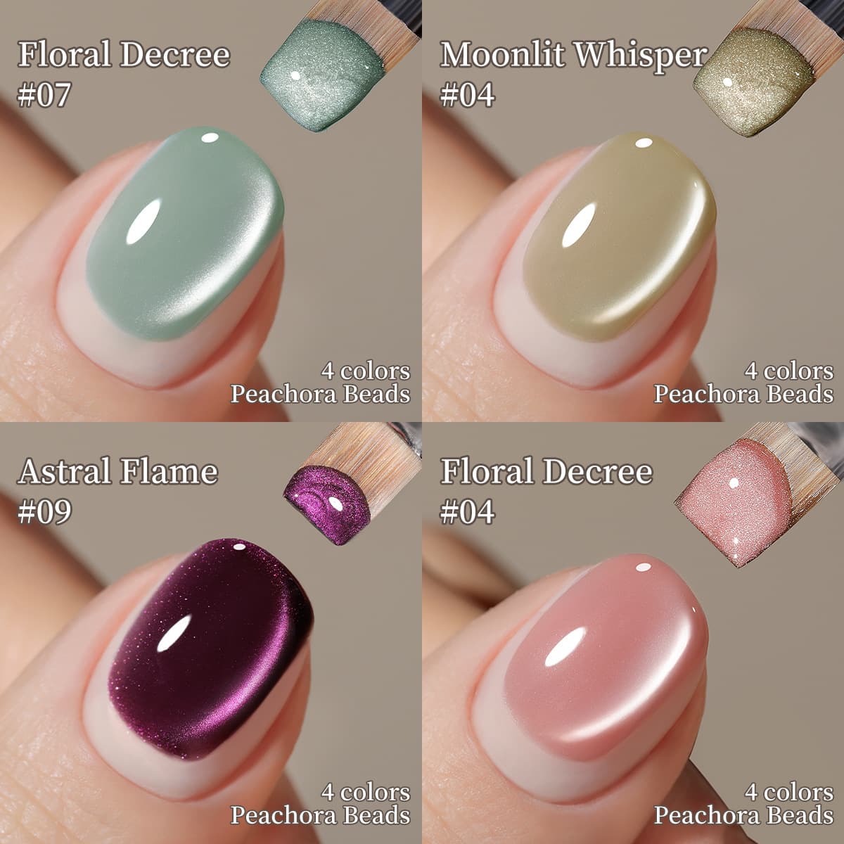 Nail Glue Peach Blossom Glass Bead Cat's Eye Glue New Temperament White Crystal Cat's Eye Nail Polish Set