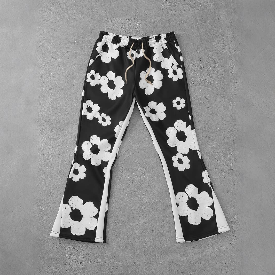 Men's Clothing Autumn And Winter Digital Printing Men's Flared Pants Slim New Style Trendy Fashion Trousers Casual Versatile Loose Loose Trend