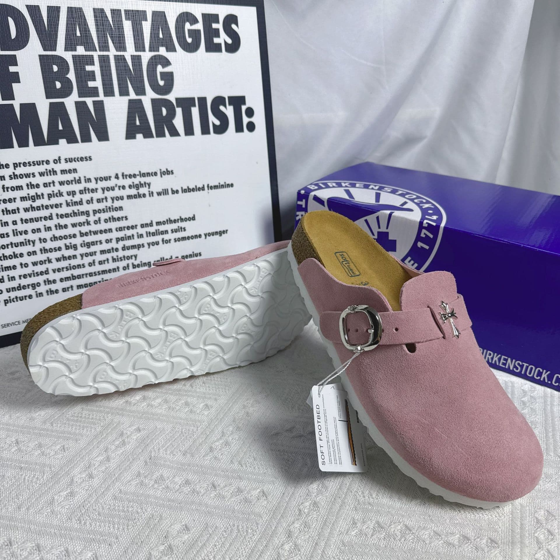 Pantoufles en cuir et liège polyvalentes Baotou Core à fond épais Original Boken Cool pour femmes Vêtements d'extérieur Lazy Half Trak