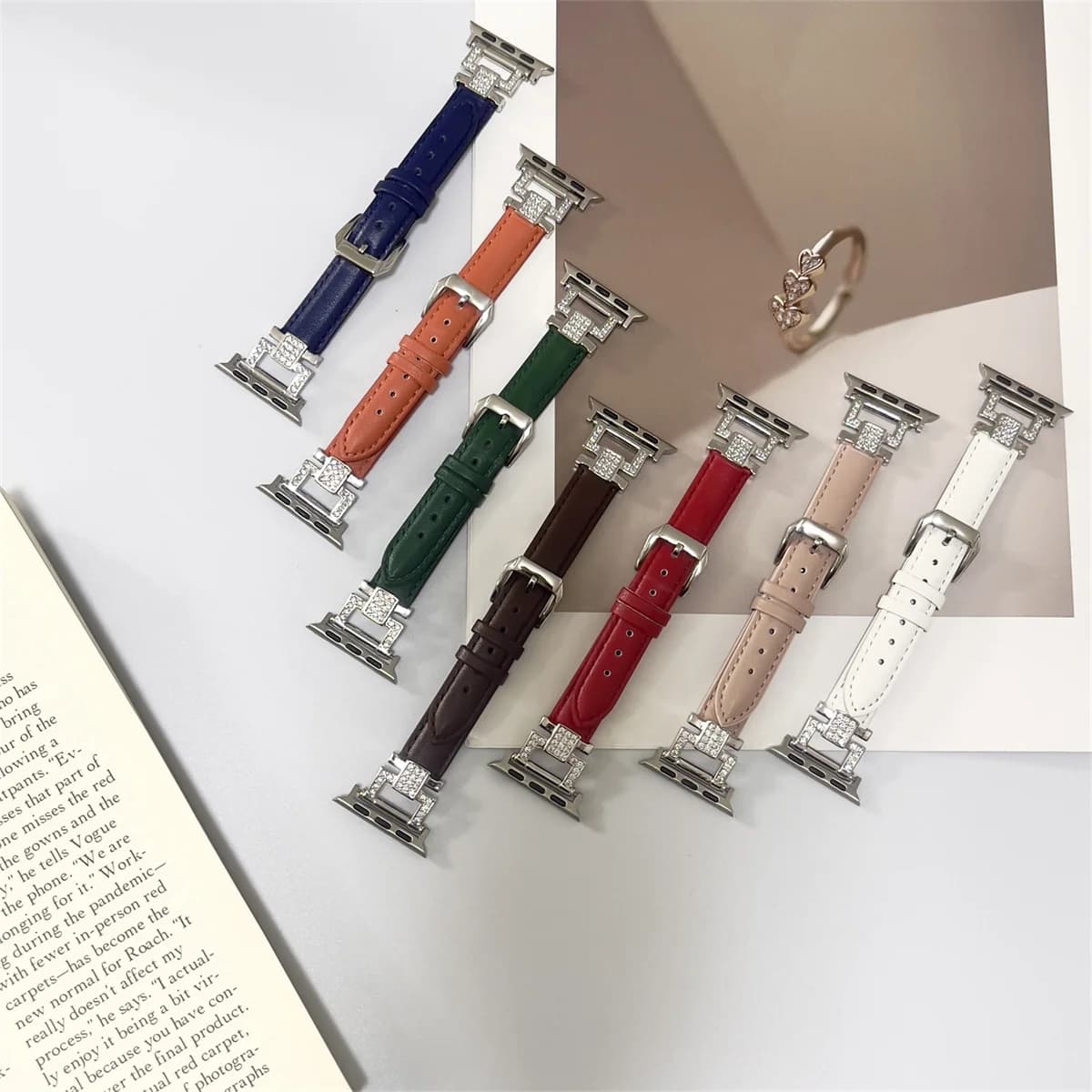 Jewelry Watchband Strap for iWatch Ultra 2 Se 9/8/7/6 Fashion Bracelet Watch Strap 42/44/45/49mm 38/40/41mm