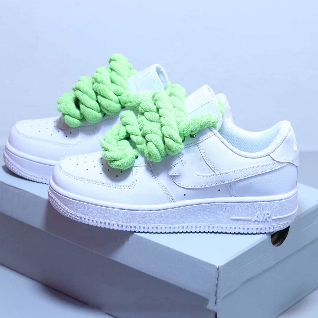 Baskets en corde transfrontalières à lacets épais pour femmes, style Air Force One édition limitée, décontractées pour hommes