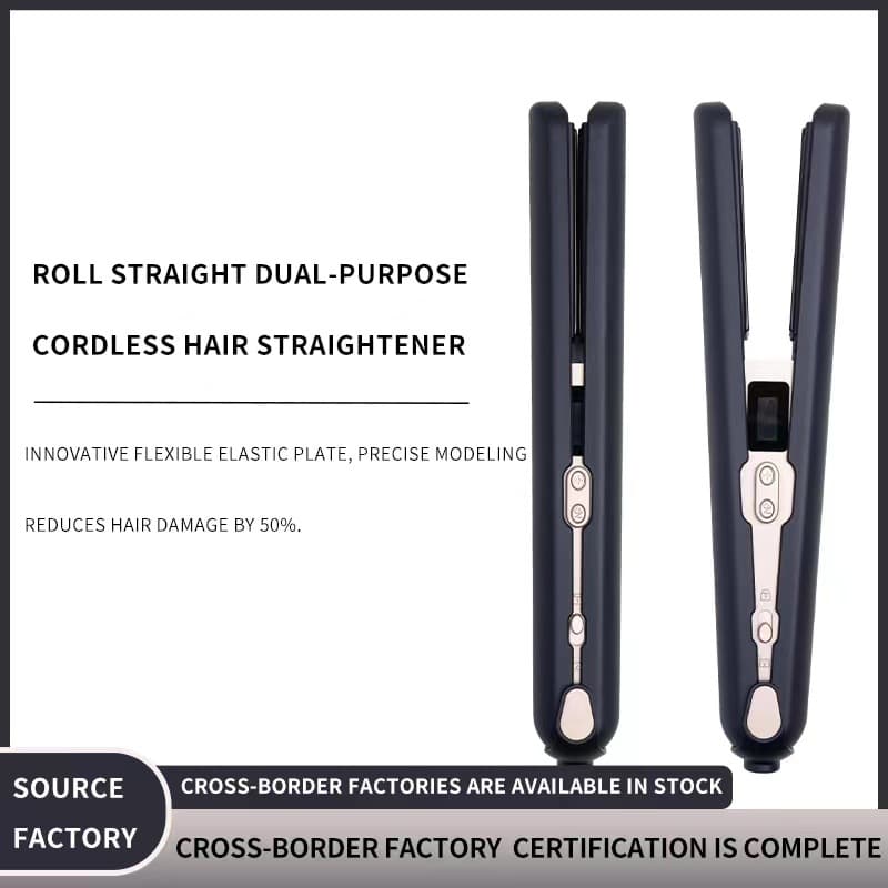 Wireless Hair Straightener Long lasting Straight Curling Dual purpose Portable USB Charging Mini Hair Straightener